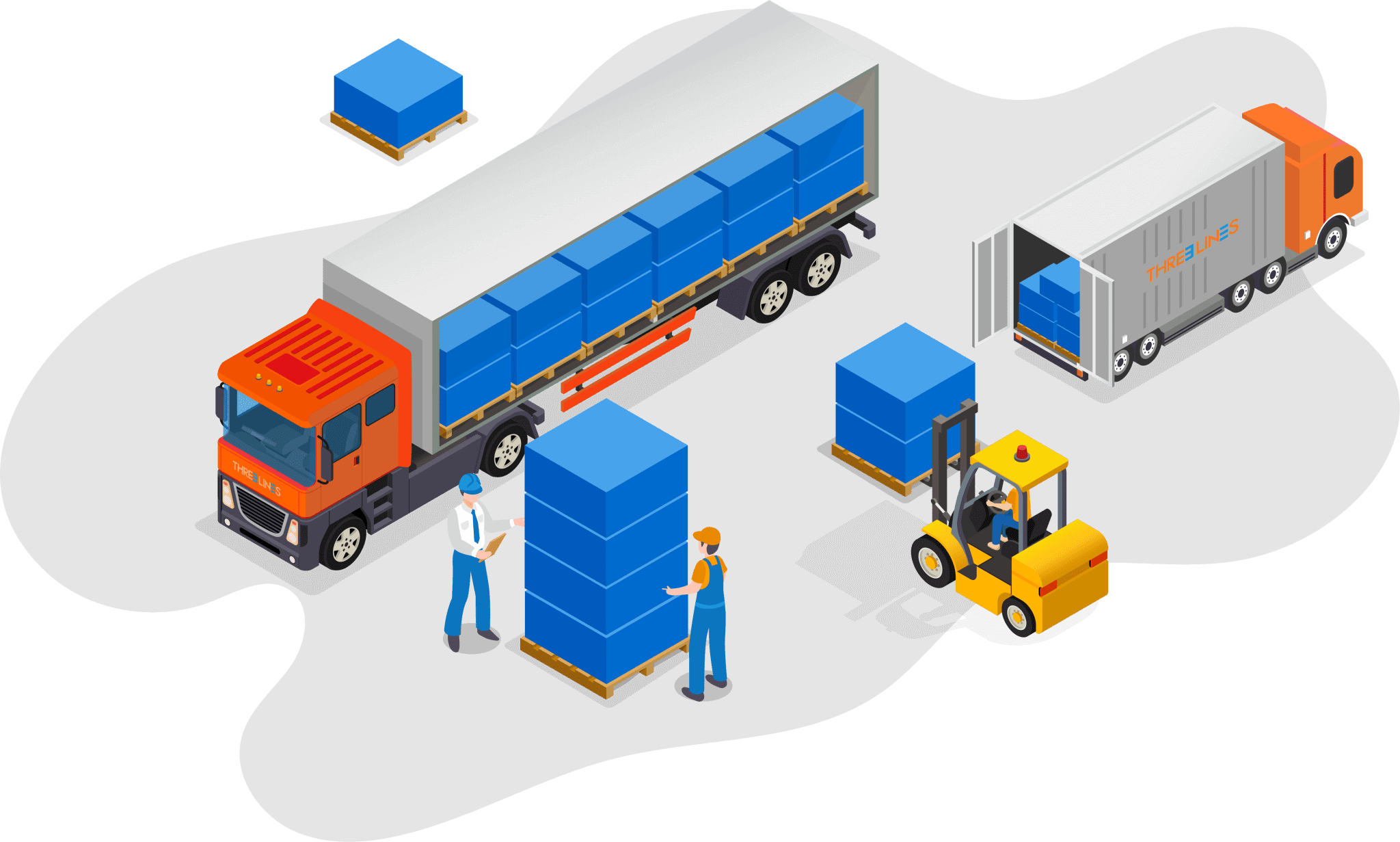 Modern truck in motion