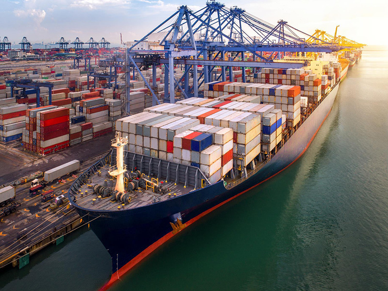 Modern truck in motion